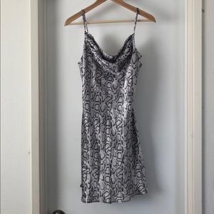 Slip mini dress 100% silk animal print